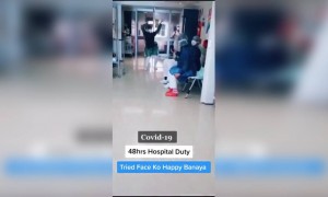 48 तास कोविड वॉर्ड मध्ये काम करून थकवा घालविण्यासाठी केलेला हा डॉक्टरांचा प्रयत्न 👍👍