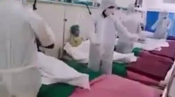 कोरोना रुग्णाचे मनोबल वाढवण्यासाठी डॉक्टरांनी केला गाण्यावर डान्स.. व्हिडिओ व्हायरल..